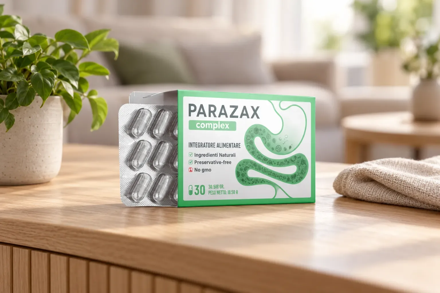 Parazax Complex — el envase en el día a día